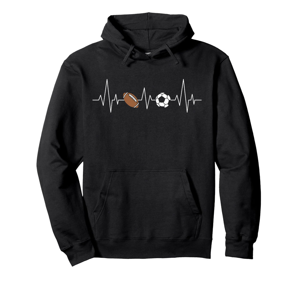 Soccer Football Heartbeat Funny Sport Hoodie - Trendy Graphic Men Women