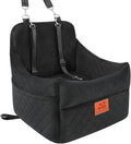 Dog Car Seat for Small/Medium Dogs, Dog Booster Car Seats with Thick Cushion for Dogs Under 35lbs, Detachable Washable Pet Car Seat with Storage Pockets, 2 Safety Belts(Black)