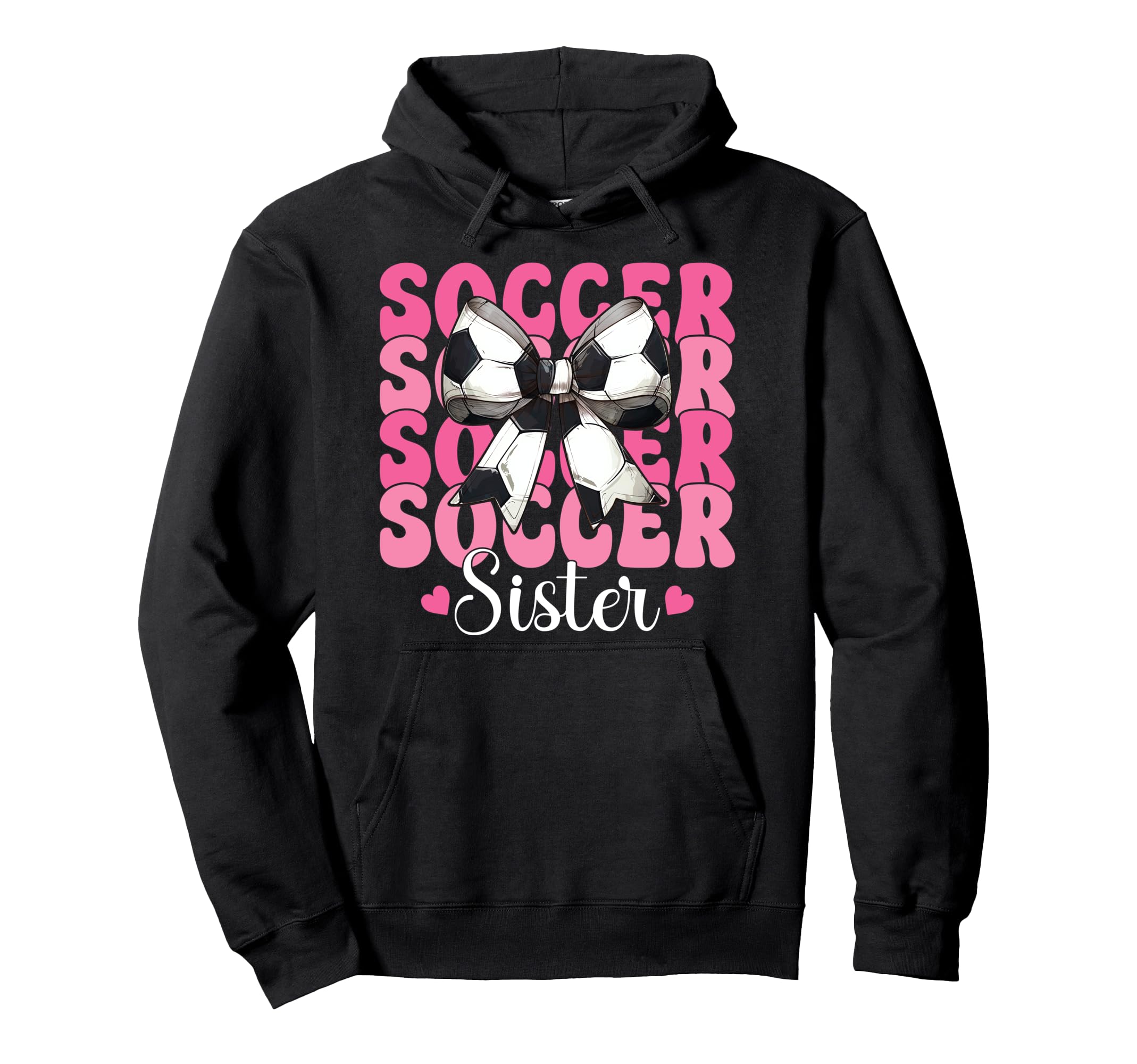 Soccer Sister Soccer Sis Coquette Bow Hoodie - Streetwear Style for Adults