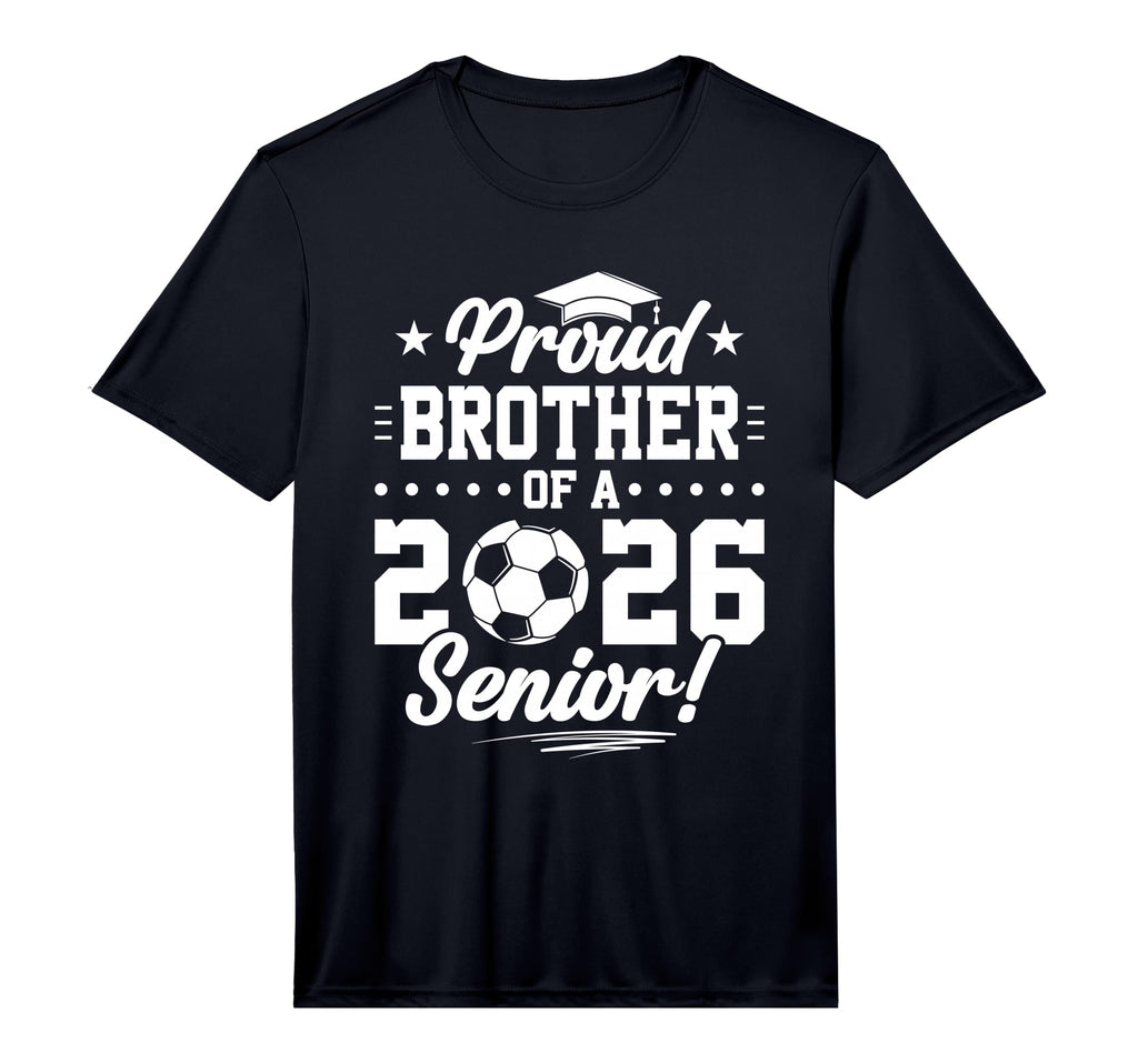 Mens Proud Brother 2026 Senior Soccer T-Shirt - Graphic Print for Adults