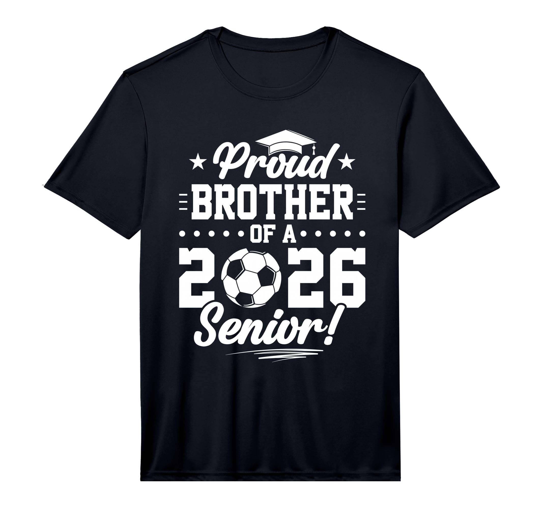 Mens Proud Brother 2026 Senior Soccer T-Shirt - Graphic Print for Adults