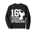 Soccer 16 Years Awesome Soccer Striker Sweatshirt - Graphic Print Unisex