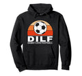 Dilf Damn I Love Football Hoodie - Aesthetic Graphic for Adults