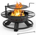 BALI OUTDOORS Fire Pit with Poker, Outdoor Fire Pit Extra Large, Wood Burning Firepits for Outside with Grill, 47 inch