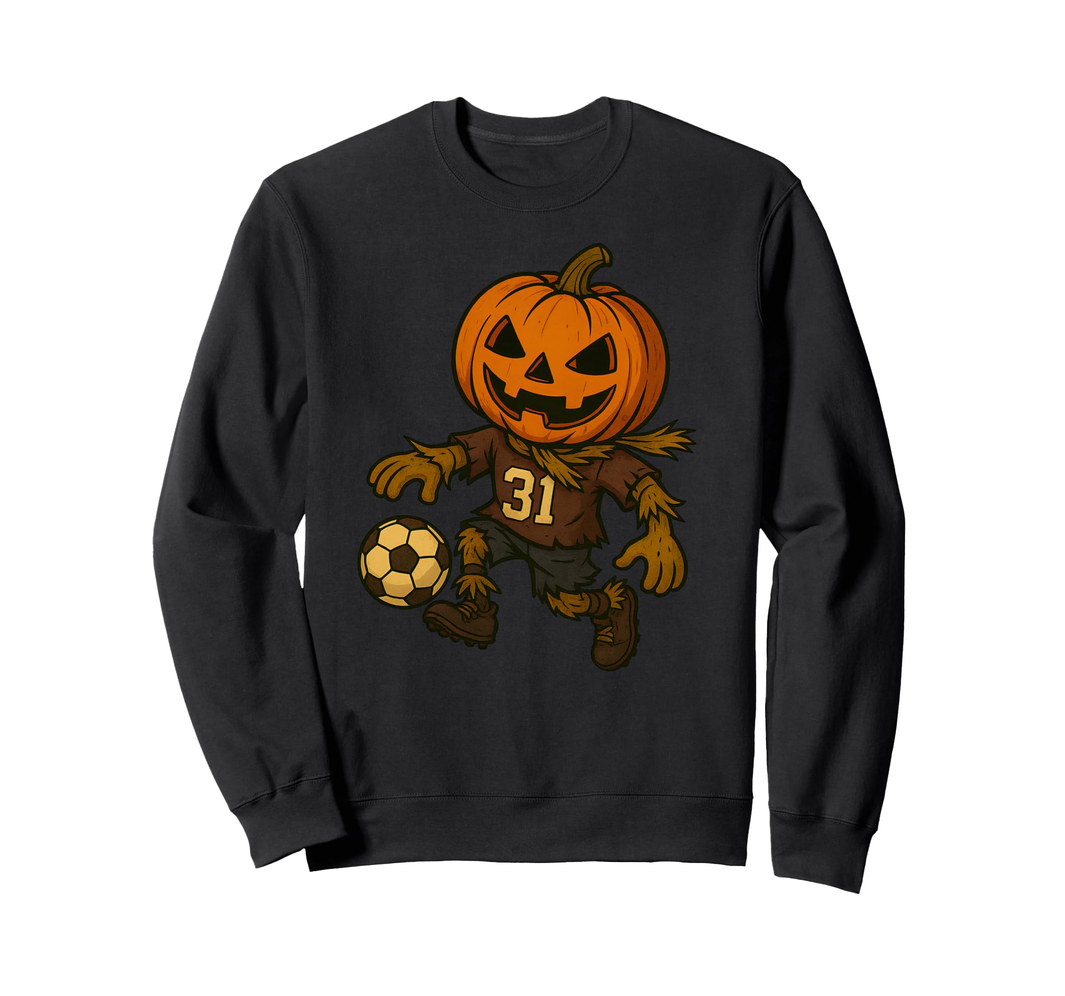 Spooky Soccer Player Halloween Pumpkin Sweatshirt - Trendy Graphic Unisex