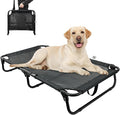 Elevated Dog Bed Large Sized Dog Cots Beds for Large Dogs Foldable Raised Dogs Beds Outdoor Cooling Chew-Proof, No Assembly Need, Black