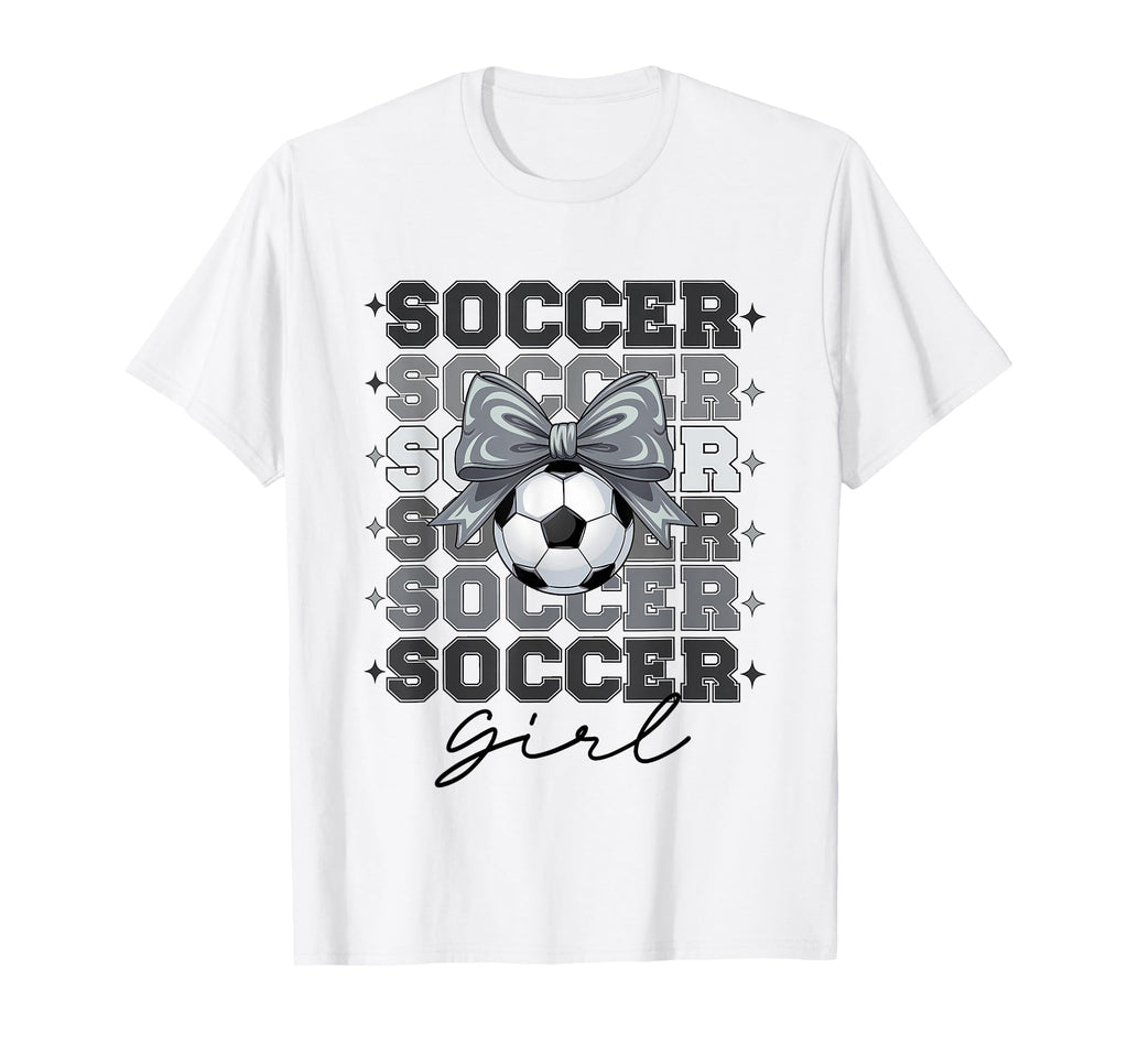 Groovy Soccer Coquette Bow Soccer T-Shirt - Fun Novelty Design Unisex