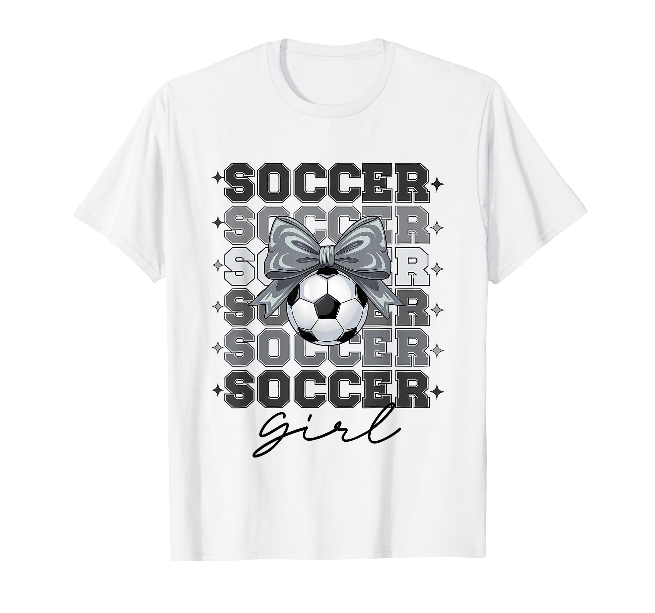 Groovy Soccer Coquette Bow Soccer T-Shirt - Fun Novelty Design Unisex