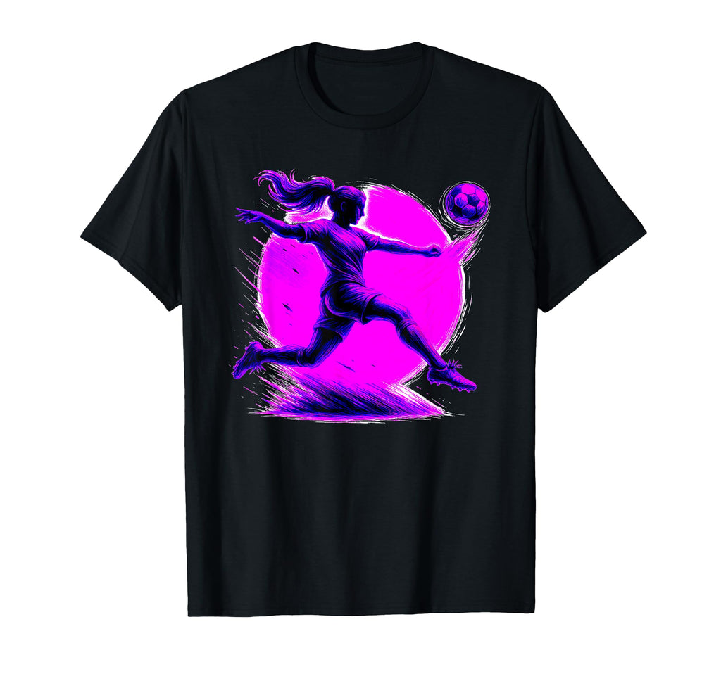Soccer Player Powerful Kick Athletic T-Shirt - Graphic Print for Adults