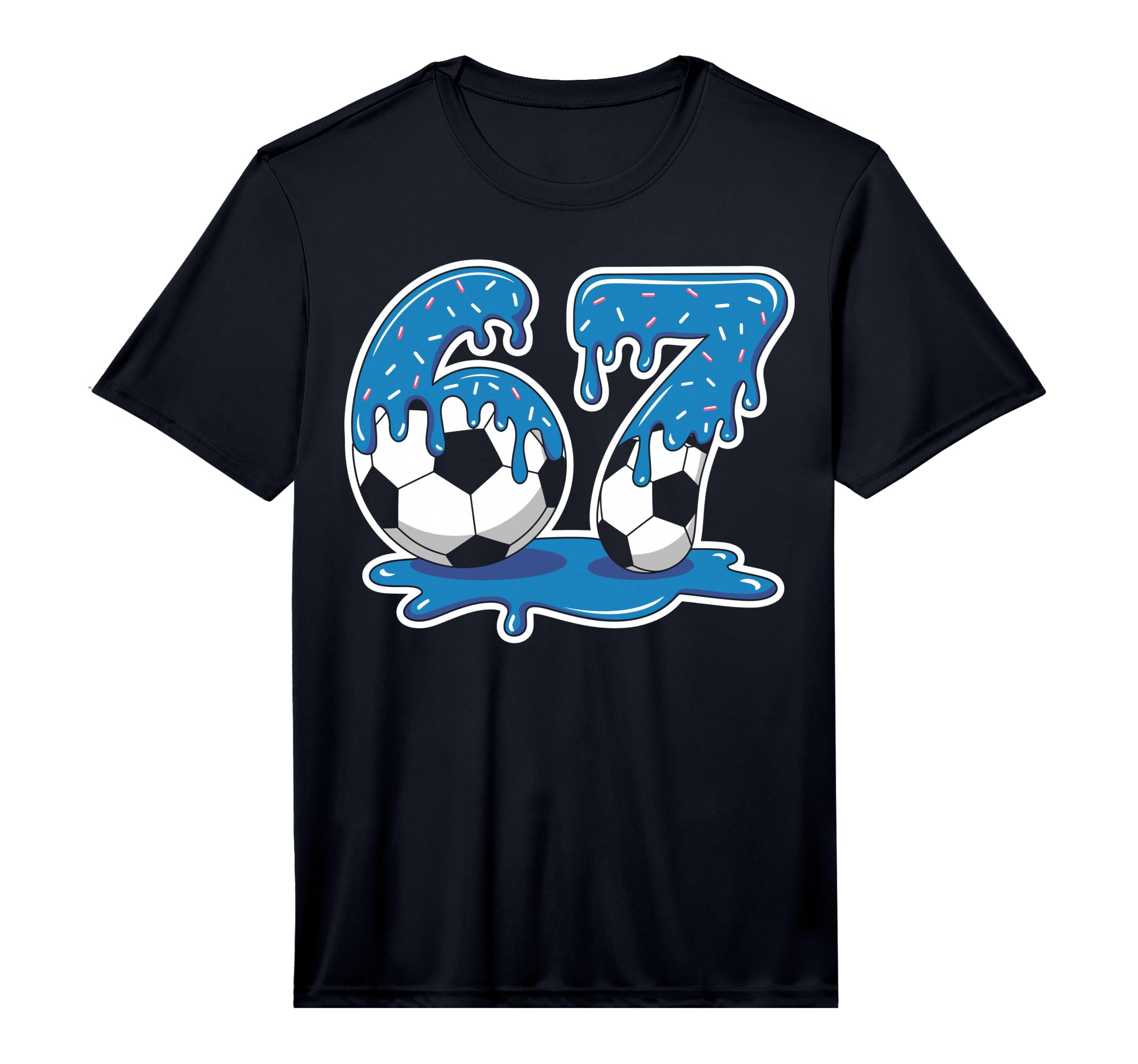Six Seven Soccer Ice Cream Drip Funny T-Shirt - Minimalist Print Men Women