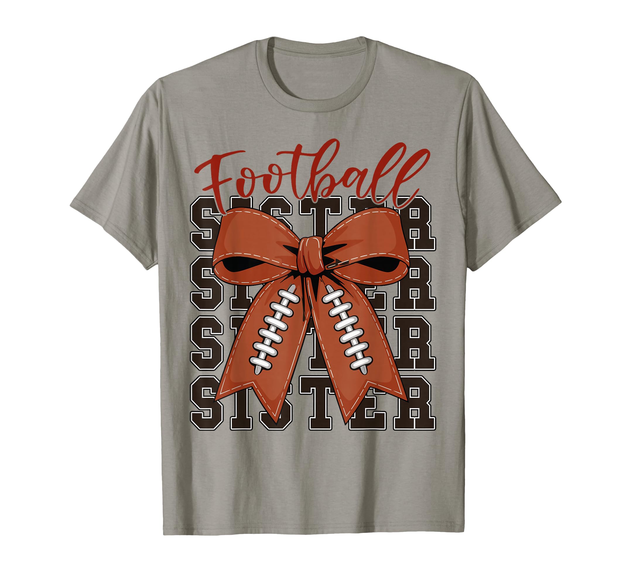 Football Sister Coquette Bow Football T-Shirt - Novelty Apparel Men Women