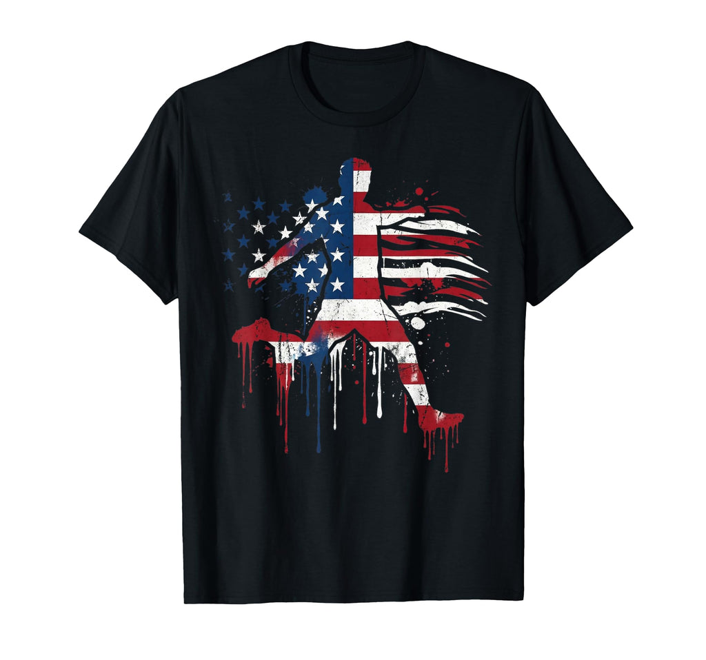 Soccer Drip American Flag 4Th July T-Shirt - Unique Graphic for Adults