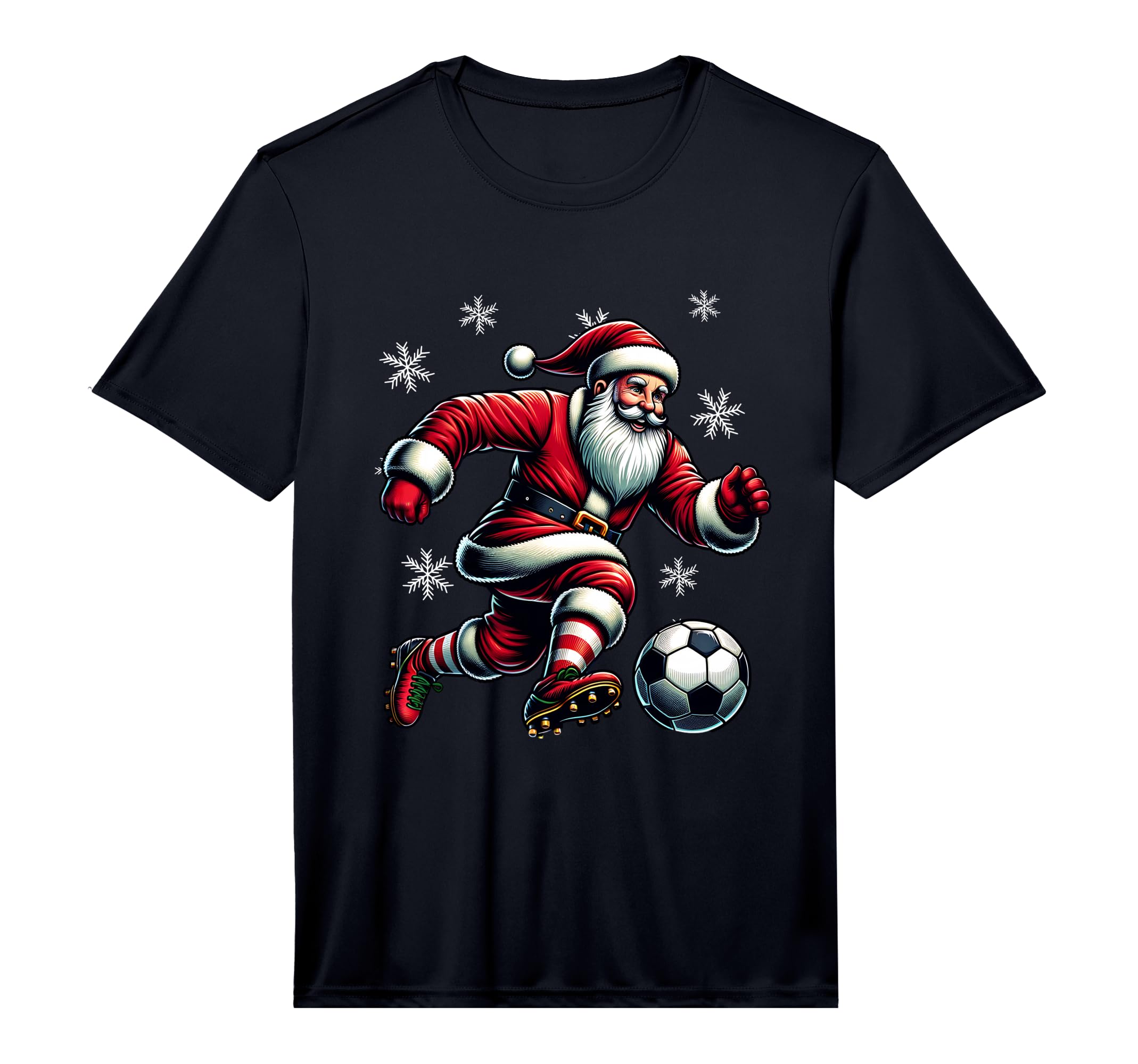 Soccer Santa Holiday Soccer Player T-Shirt - Graphic Print Men Women
