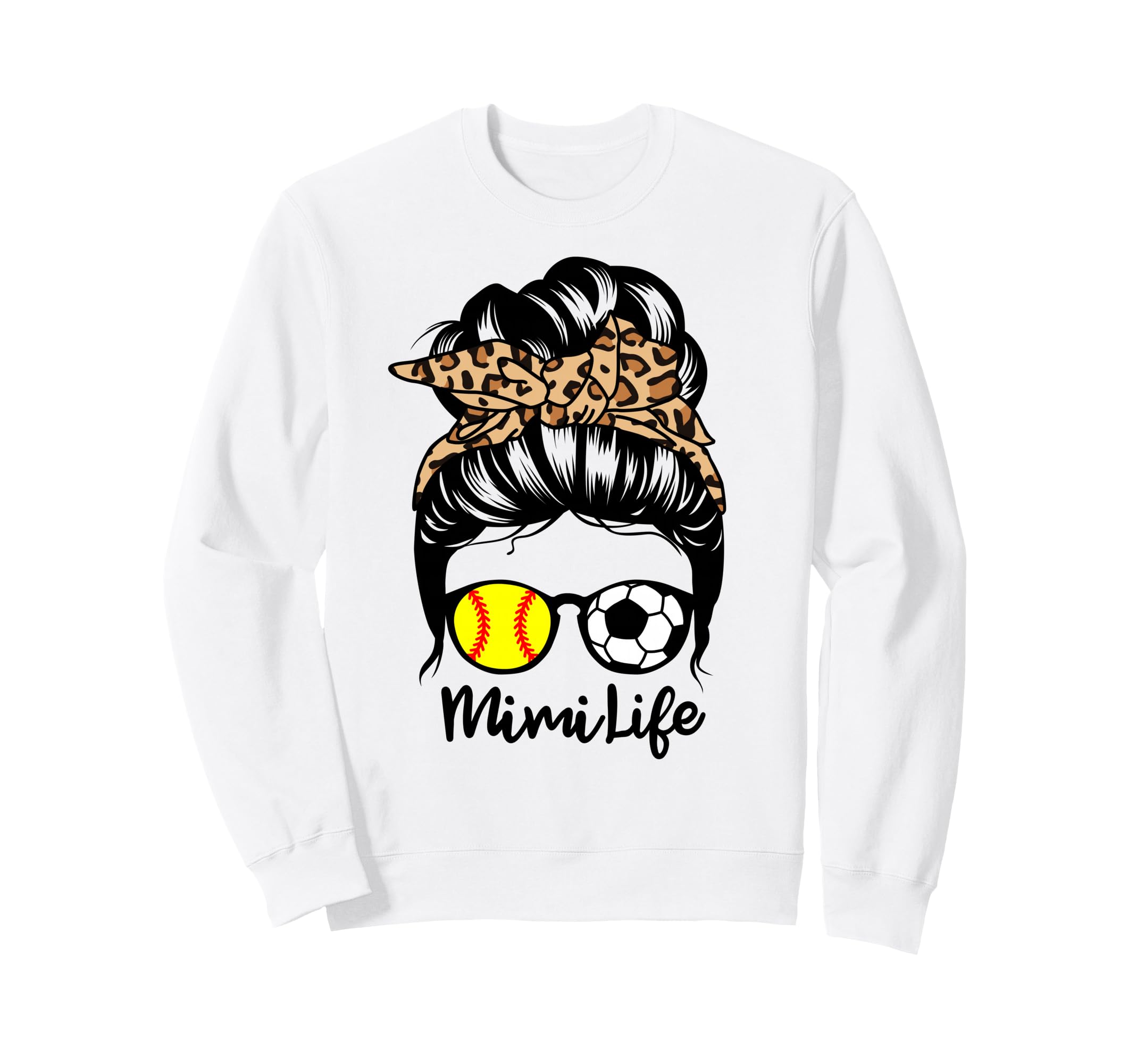 Mimi Life Messy Bun Hair Funny Sweatshirt - Fun Novelty Design Unisex