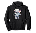 Elephant Soccer Player Striped Art Hoodie - Aesthetic Graphic for Adults
