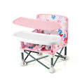 PandaEar Portable Baby Seat Travel| Compact Fold with Straps for Indoor/Outdoor Use| Great for Camping, Beach, Lawn |Toddlers, Kids, Boys, Girls (with Placemat, Pink)