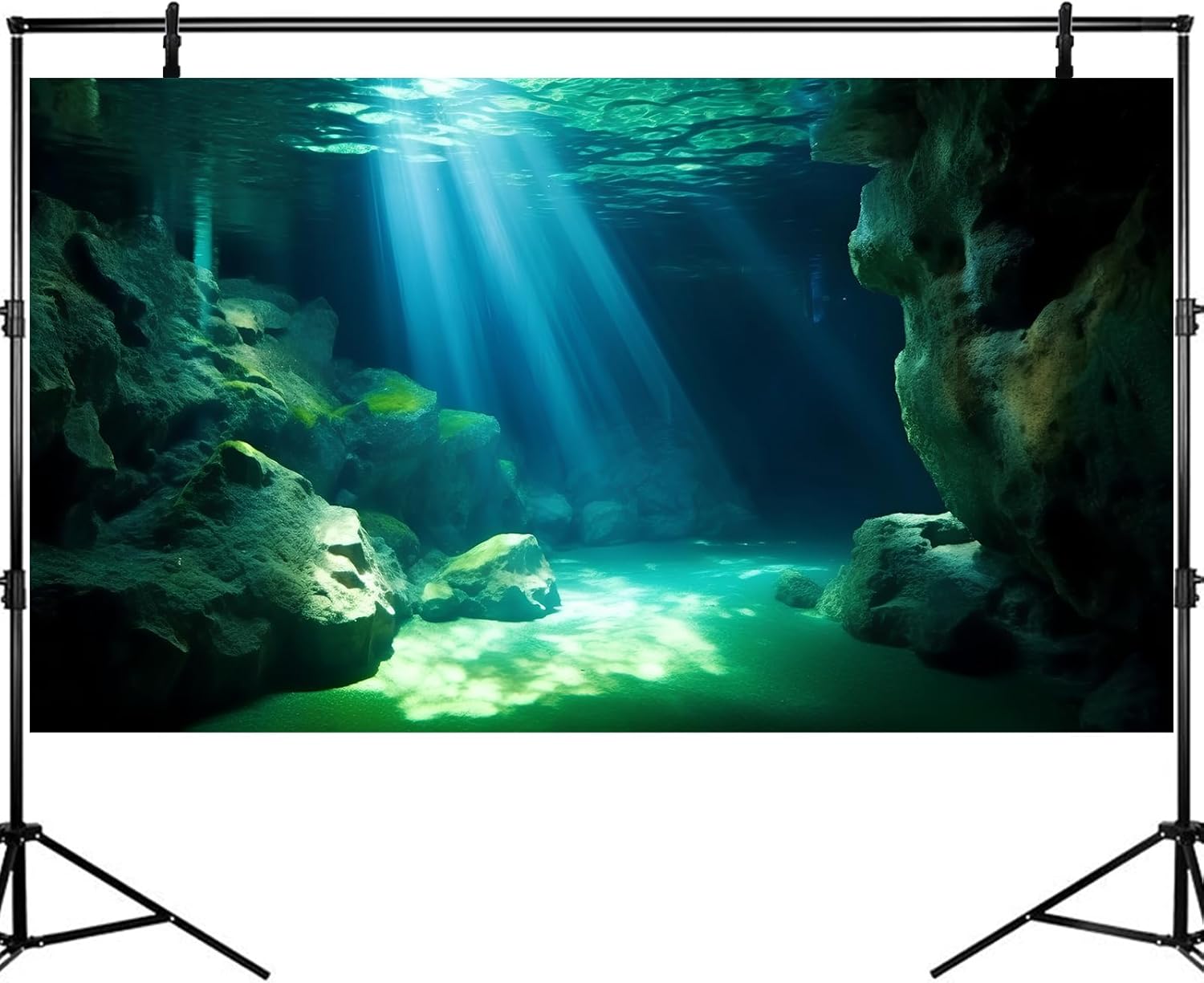 Underwater Fish Tank Background Under The Sea Cave Style Aquarium Background Ocean Floor Cave Sunlight Fish Tank Backdrop Tropical Fish Aquarium Terrarium Backgrounds Decorations 30x18in