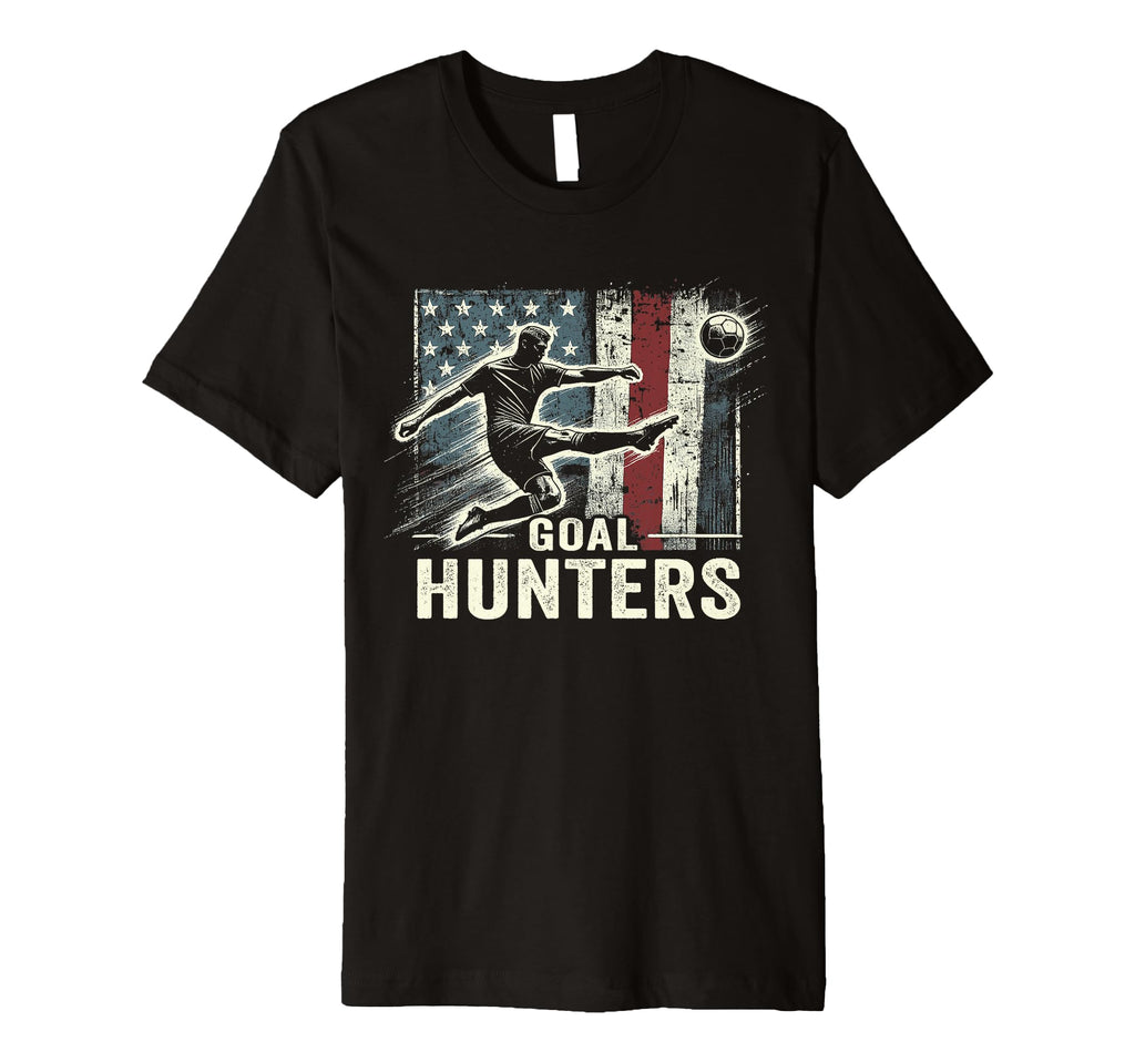 Goal Hunters Patriotic Soccer Lover Fan T-Shirt - Minimalist Print Unisex