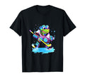 Frog Ice Hockey Player Hockey Stick T-Shirt - Novelty Apparel Unisex
