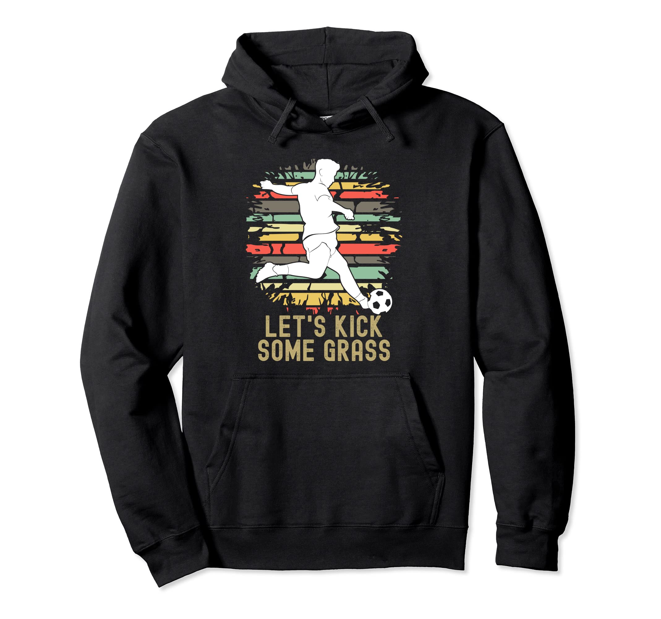 Lets Kick Some Grass Soccer Player Brick Hoodie - Graphic Print Unisex
