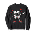 Dabbing Soccer Heart Valentine Love Sweatshirt - Minimalist Print Unisex