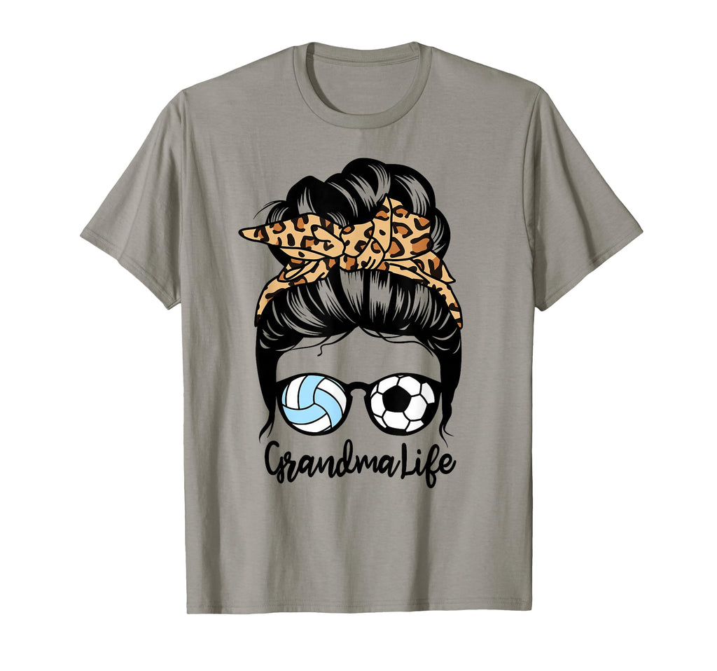 Grandma Life Messy Bun Hair Funny T-Shirt - Aesthetic Graphic Men Women