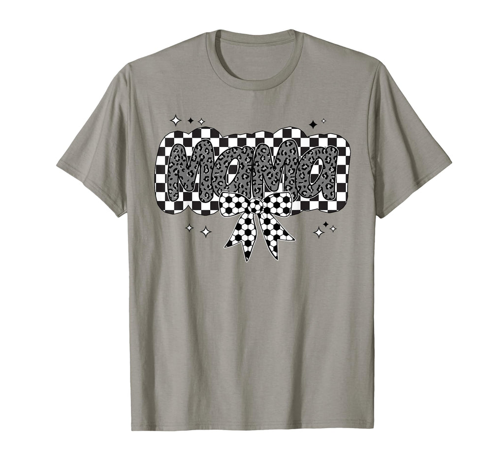 Checkered Coquette Soccer Mama Bow Game T-Shirt - Streetwear Style Unisex