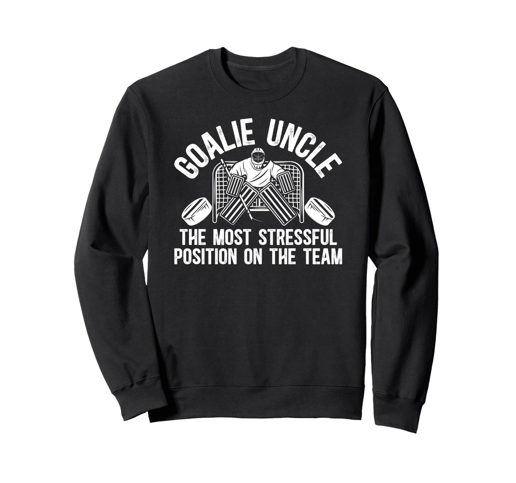 Funny Hockey Goalie Uncle Hockey Sweatshirt - Graphic Print Men Women