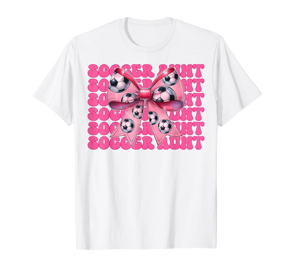 Womens Coquette Bow Ribbon Soccer T-Shirt - Aesthetic Graphic Unisex