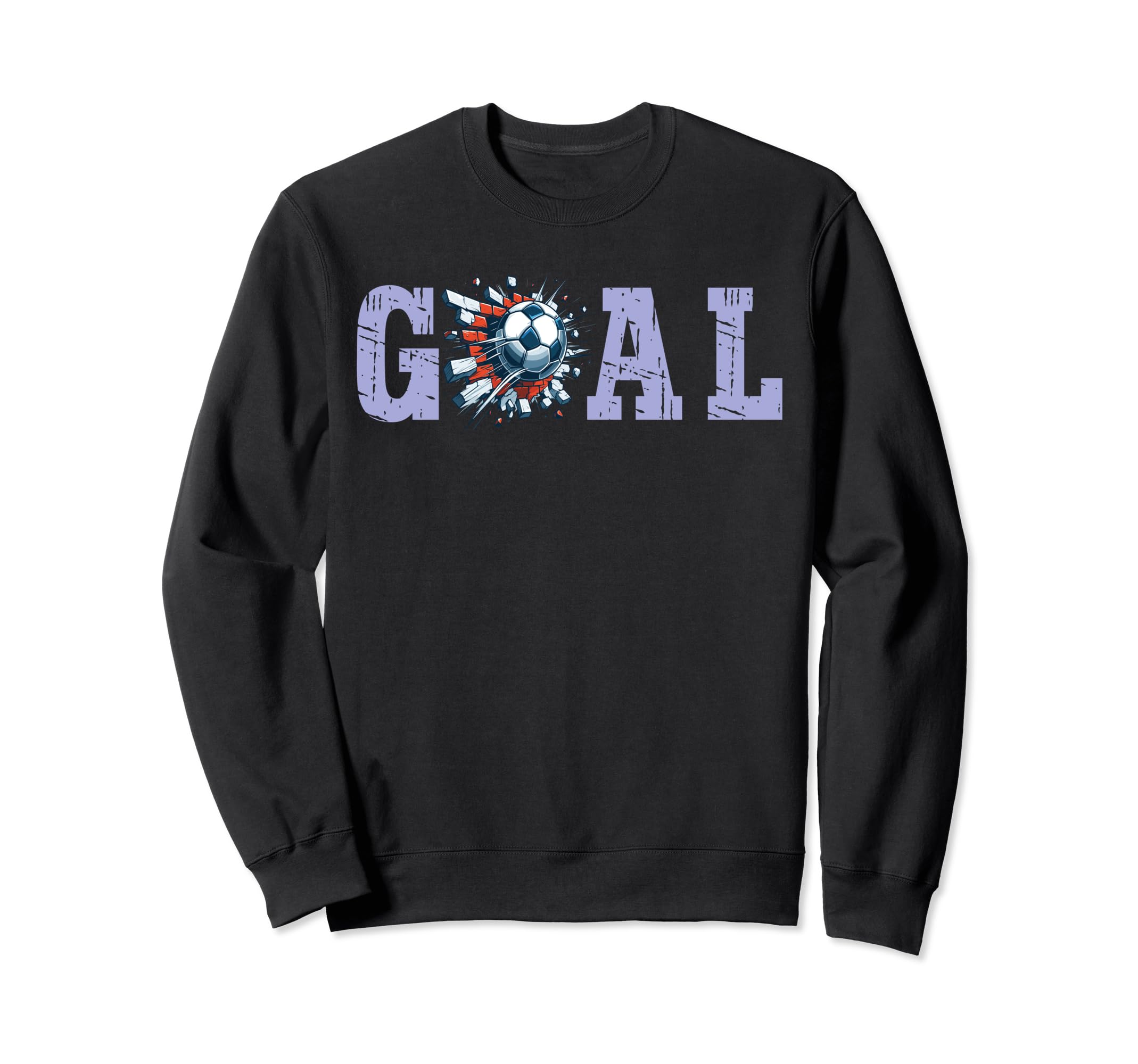 Goal Soccer Ball Break Wall Soccer Sweatshirt - Unique Graphic for Adults