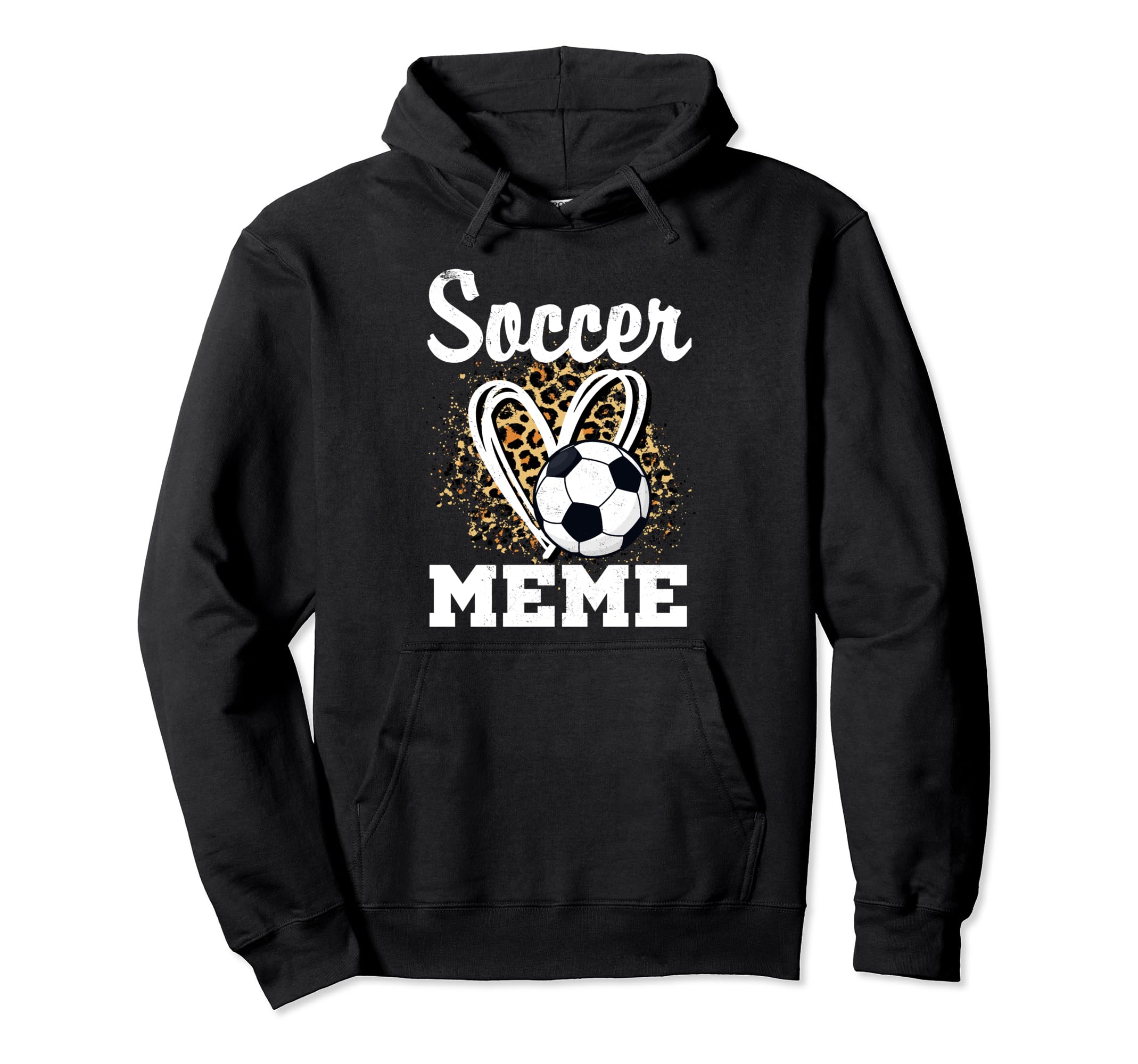 Soccer Meme Leopard Heart Matching Hoodie - Casual Everyday Wear Unisex