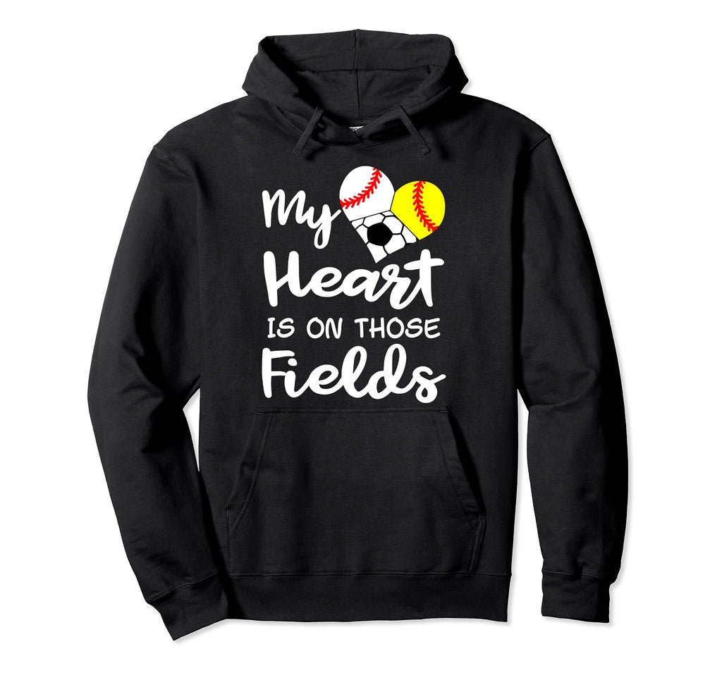 My Heart Is Those Fields Baseball Hoodie - Casual Everyday Wear for Adults