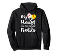My Heart Is Those Fields Baseball Hoodie - Casual Everyday Wear for Adults