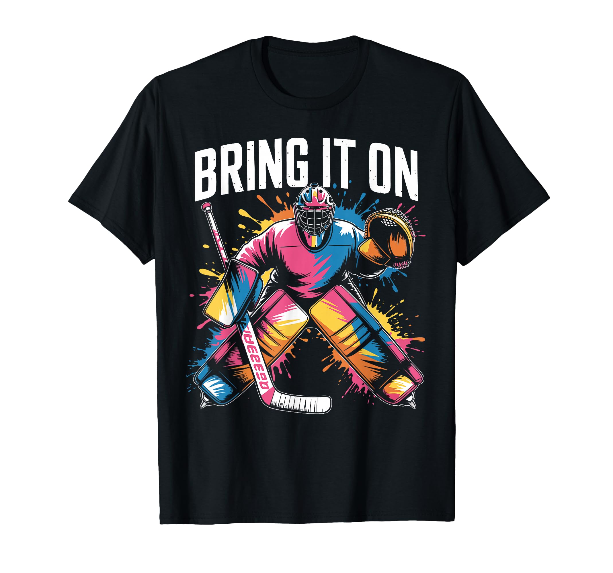 Ice Hockey Goalkeeper Artwork Hockey T-Shirt - Custom Art Print Unisex