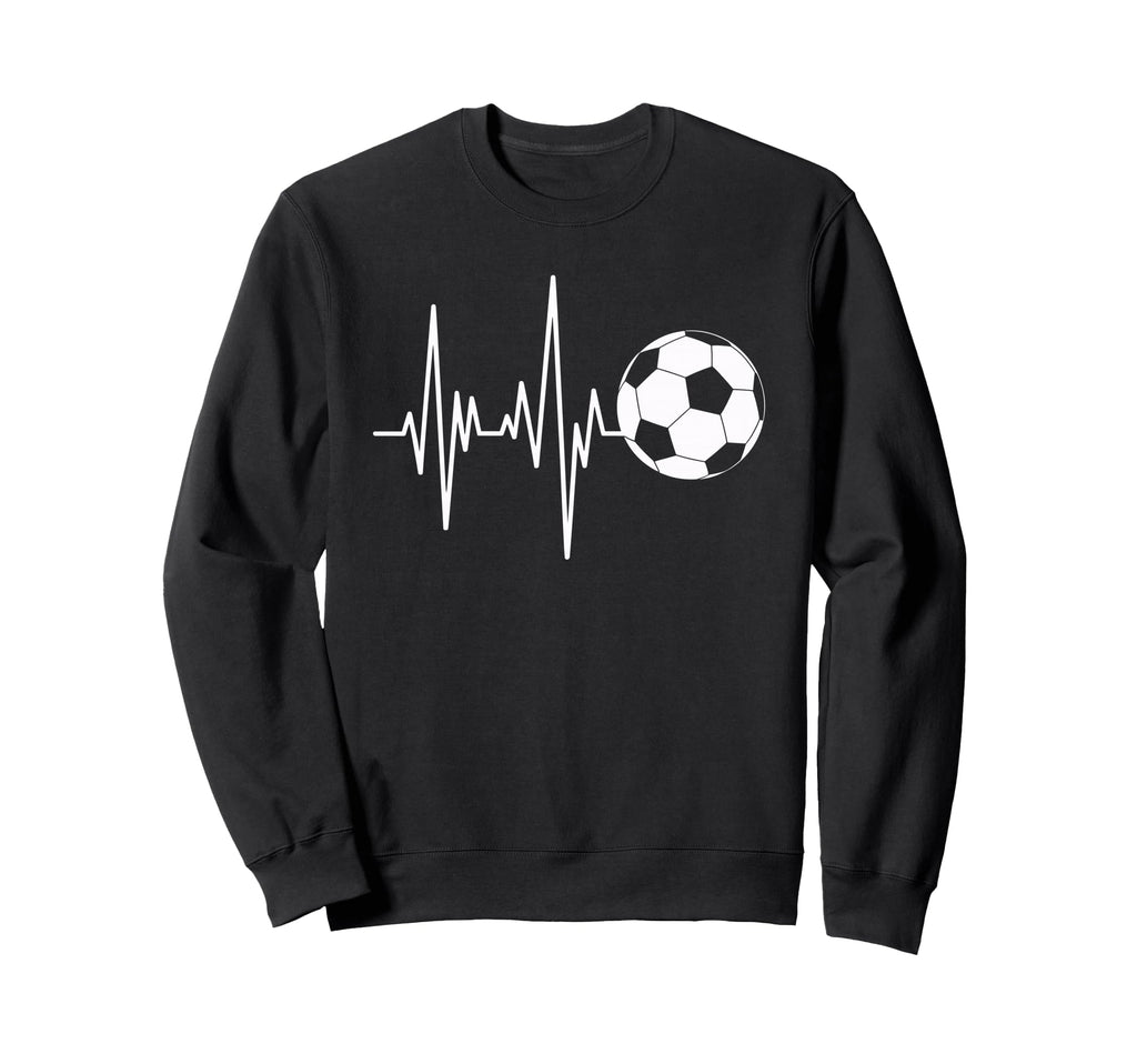 Soccer Heartbeat Ecg Ball Minimal Sweatshirt - Novelty Apparel Men Women