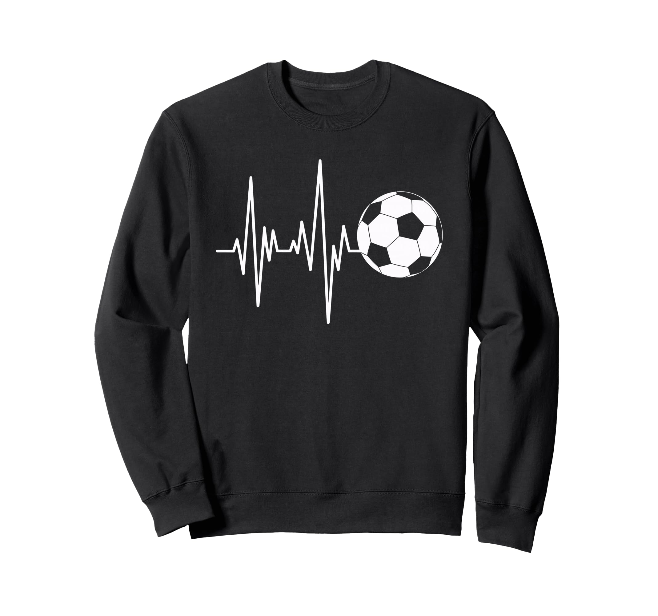 Soccer Heartbeat Ecg Ball Minimal Sweatshirt - Novelty Apparel Men Women