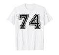 Number 74 Black Sports Team Number T-Shirt - Trendy Graphic for Adults