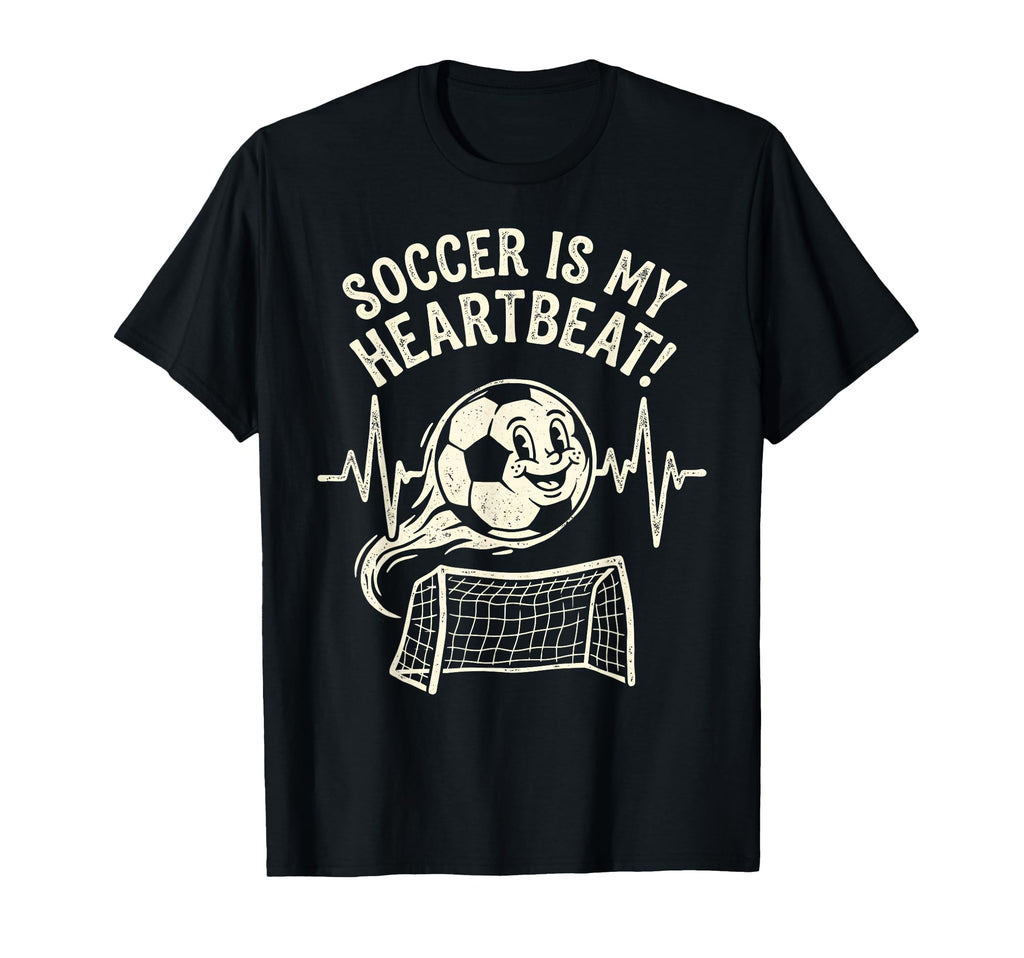 Soccer Is My Heartbeat Funny Football Lover T-Shirt - Trendy Graphic Unisex