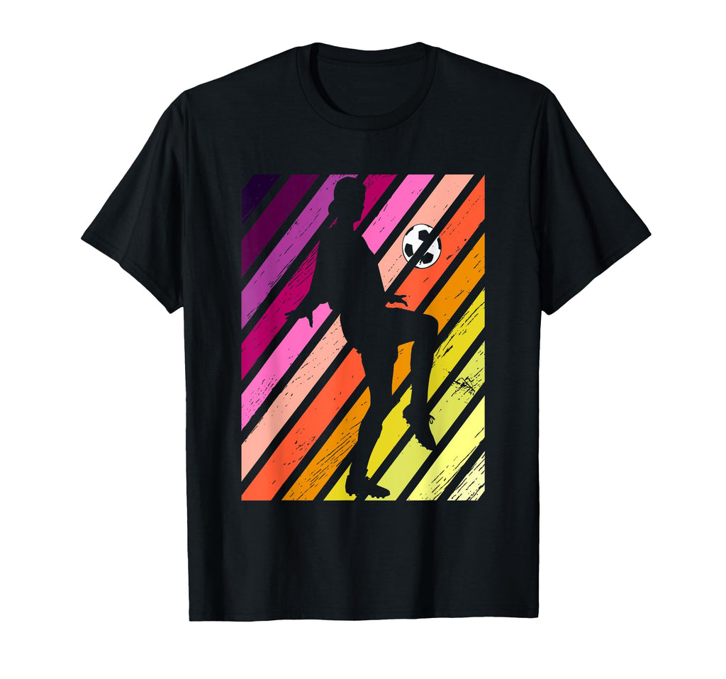 Soccer Football Female Player Sunset T-Shirt - Unique Graphic Men Women