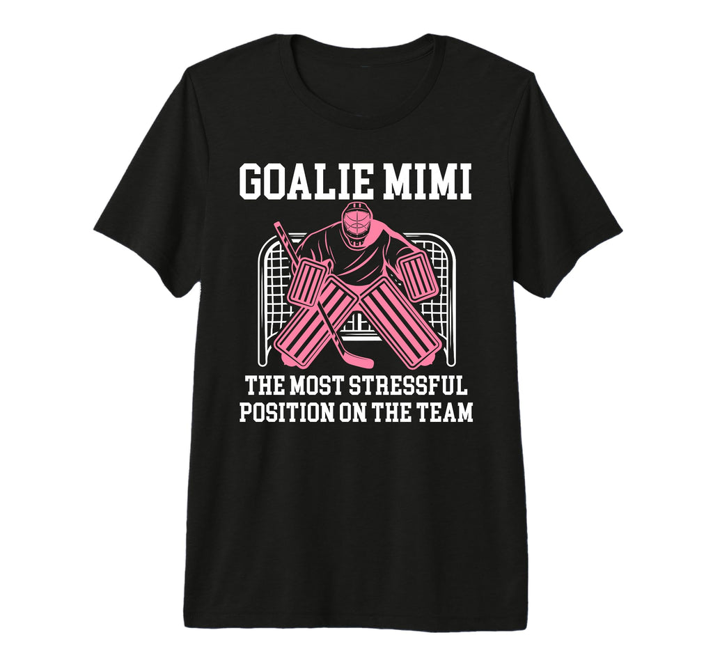 Funny Hockey Goalie Mimi Hockey T-Shirt - Minimalist Print for Adults