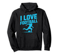 I Love Football Soccer Player Passion Fan Hoodie - Streetwear Style Unisex