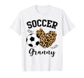 Soccer Granny Heart Leopard Granny T-Shirt - Fun Novelty Design Unisex
