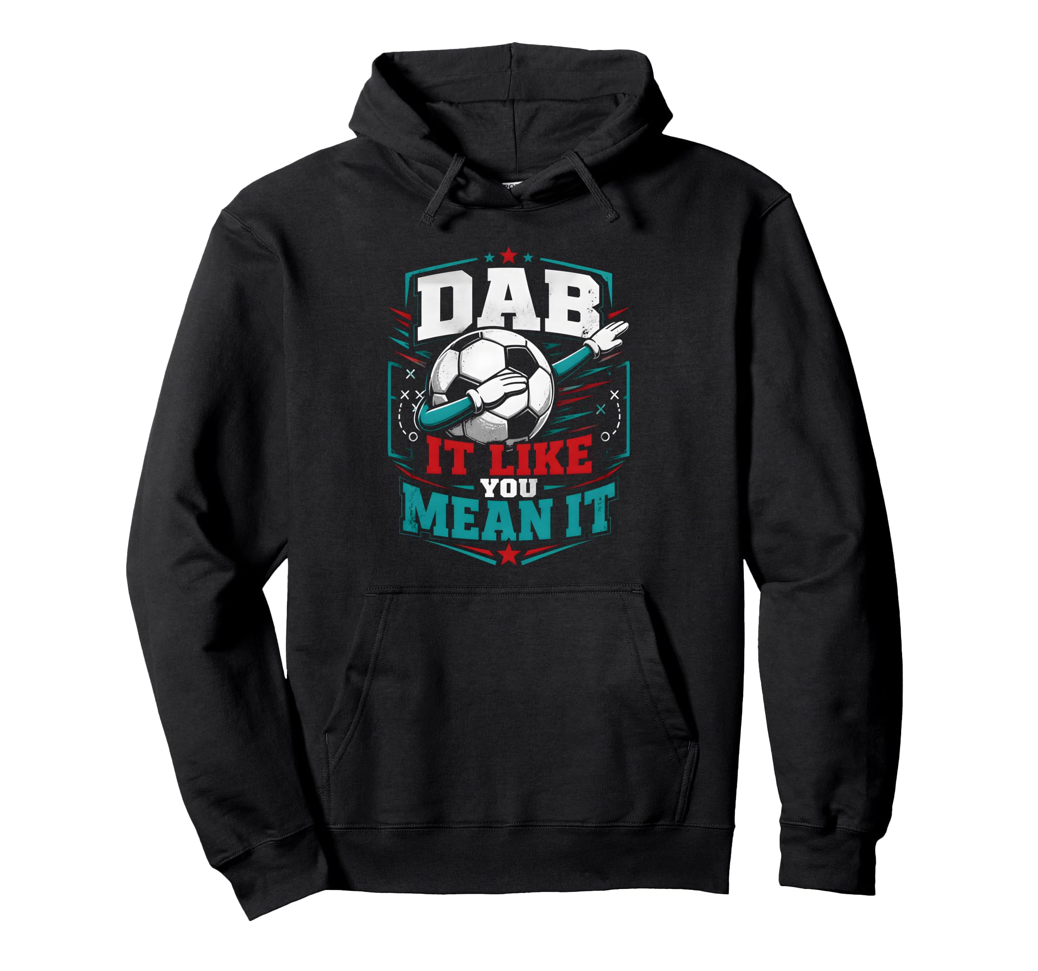 Dab It Like You Mean It Soccer Player Hoodie - Minimalist Print for Adults