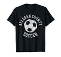 Allegan County Soccer Distressed 90S T-Shirt - Trendy Graphic Men Women