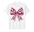 Coquette Bow Soccer Ball Pattern T-Shirt - Fun Novelty Design Unisex