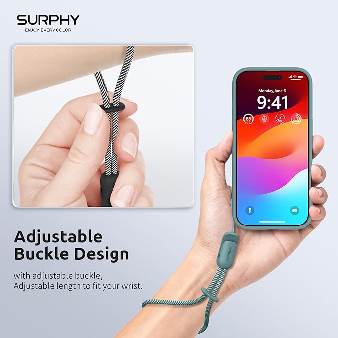SURPHY 3 Pack Phone Wrist Strap with CellPhone Tether Tab, Cellphone Lanyard, Phone Strap with 2-Color Braided, Wrist Lanyard