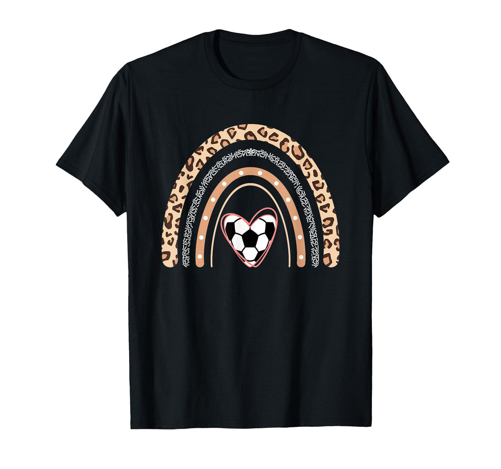 Soccer Heart Boho Rainbow Funny Soccer T-Shirt - Minimalist Print Unisex
