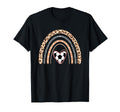 Soccer Heart Boho Rainbow Funny Soccer T-Shirt - Minimalist Print Unisex