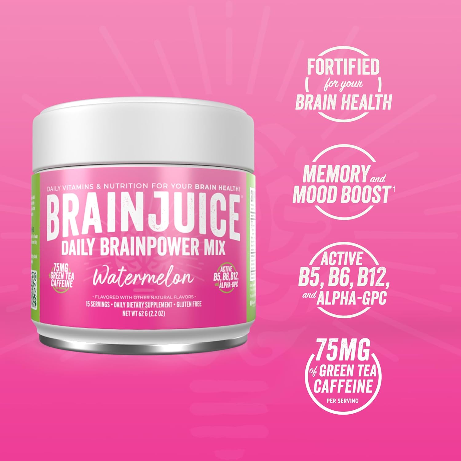 Brain Juice Watermelon Powder, Original, 2.2 Oz.