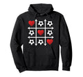Soccer Valentine Heart Tic Tac Toe Love Hoodie - Unique Graphic Unisex
